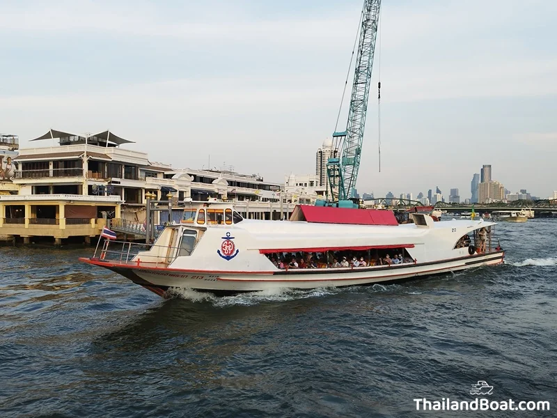 Green Yellow Flag Boat by Chao Phraya Express Boat