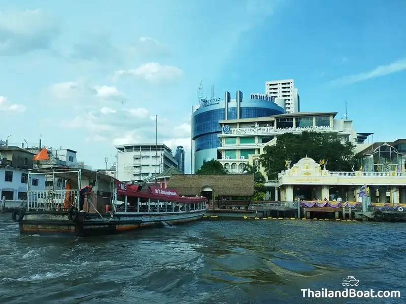 Orange Flag Boat of Chao Phraya Express Boat at Marine Department